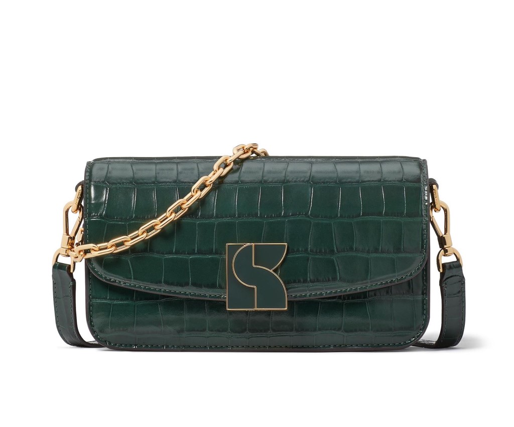 Dakota Croc-Embossed Small Crossbody (Rock Garden)